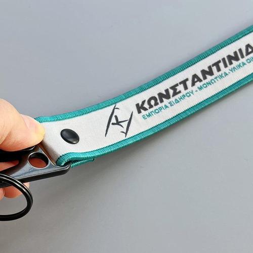 Custom Double-Sided Woven Flight Key Tag with Snap Hook - Free Design Proof & Quote