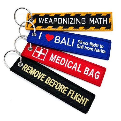 Custom Double-Sided Embroidered Flight Key Tag