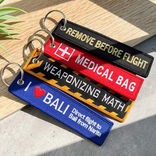 Custom Double-Sided Embroidered Flight Key Tag