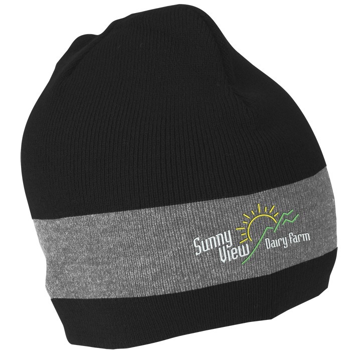 Custom Fine Knit Single Stripe Beanie