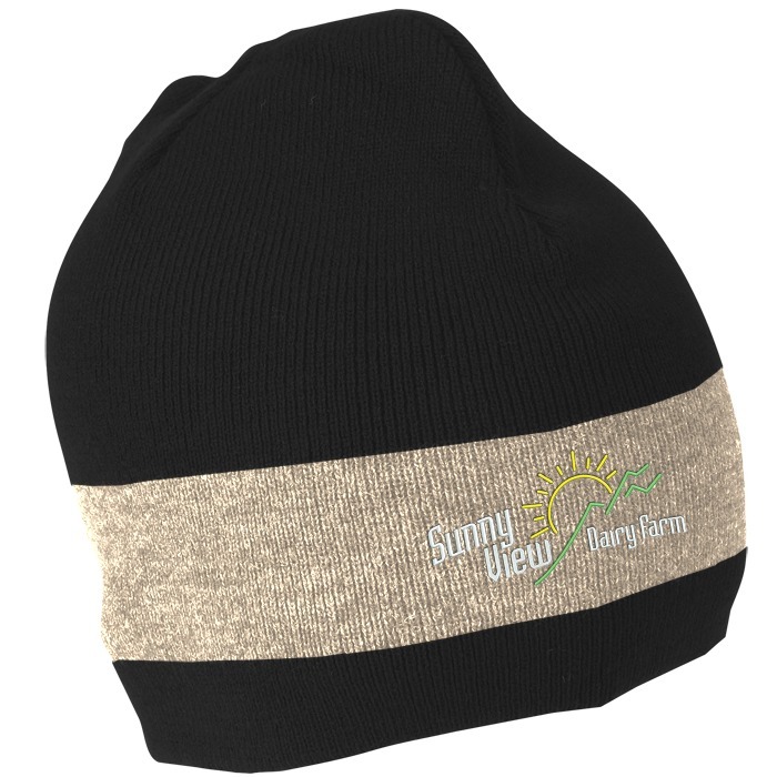 Custom Fine Knit Single Stripe Beanie