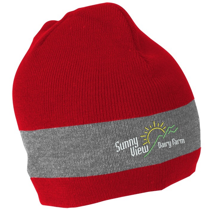 Custom Fine Knit Single Stripe Beanie