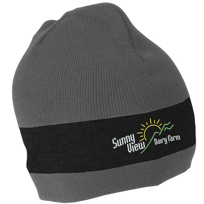 Custom Fine Knit Single Stripe Beanie