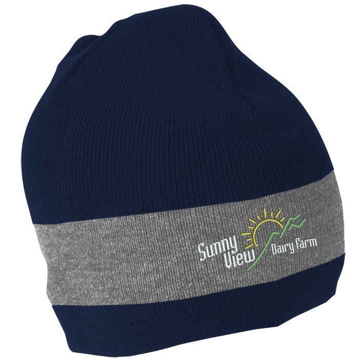 Custom Fine Knit Single Stripe Beanie