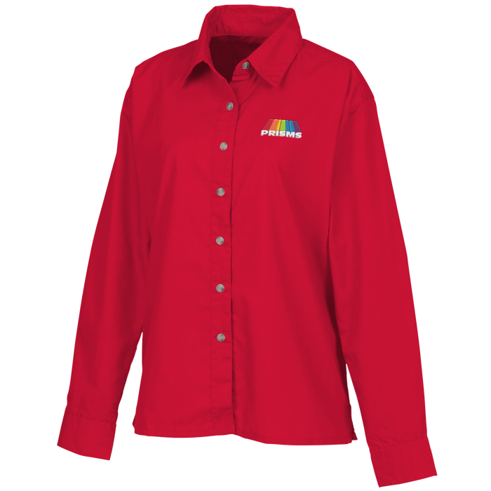 Custom Easy Care Poplin Shirt - Ladies'