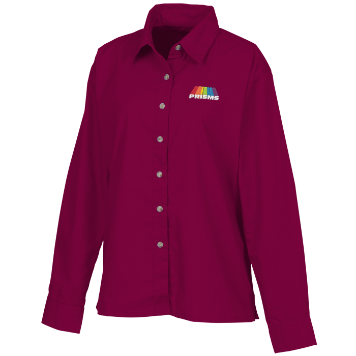 Custom Easy Care Poplin Shirt - Ladies'