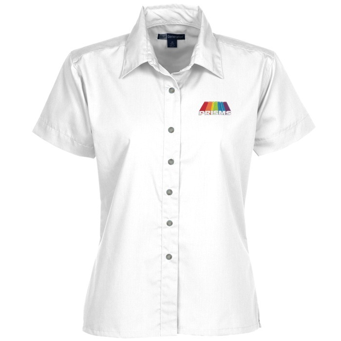 Custom Easy-Care Short Sleeve Poplin Shirt - Ladies'