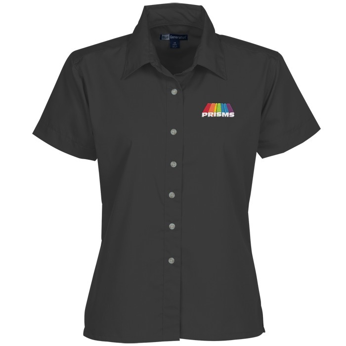 Custom Easy-Care Short Sleeve Poplin Shirt - Ladies'