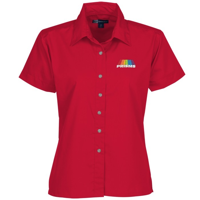 Custom Easy-Care Short Sleeve Poplin Shirt - Ladies'
