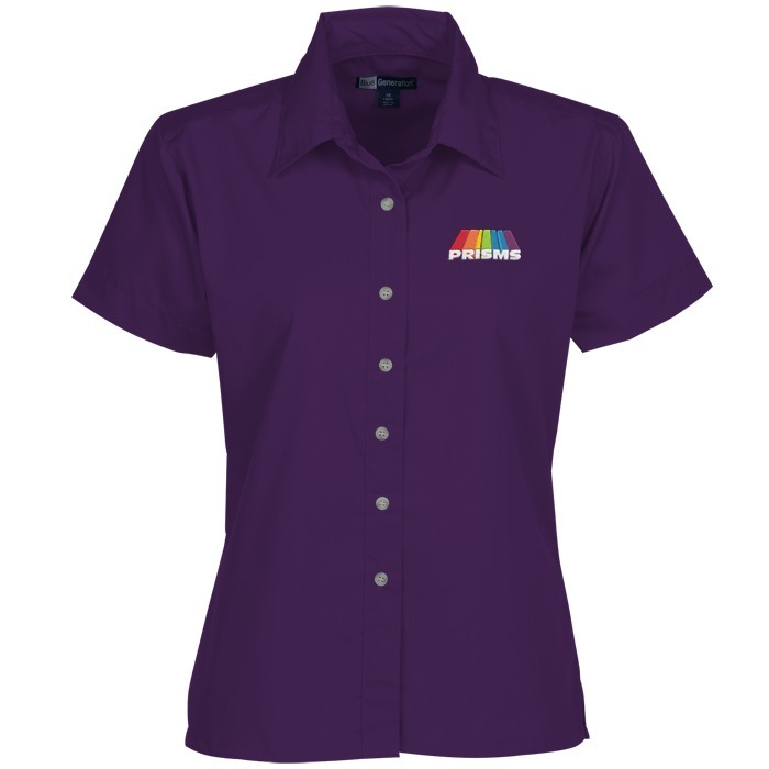 Custom Easy-Care Short Sleeve Poplin Shirt - Ladies'