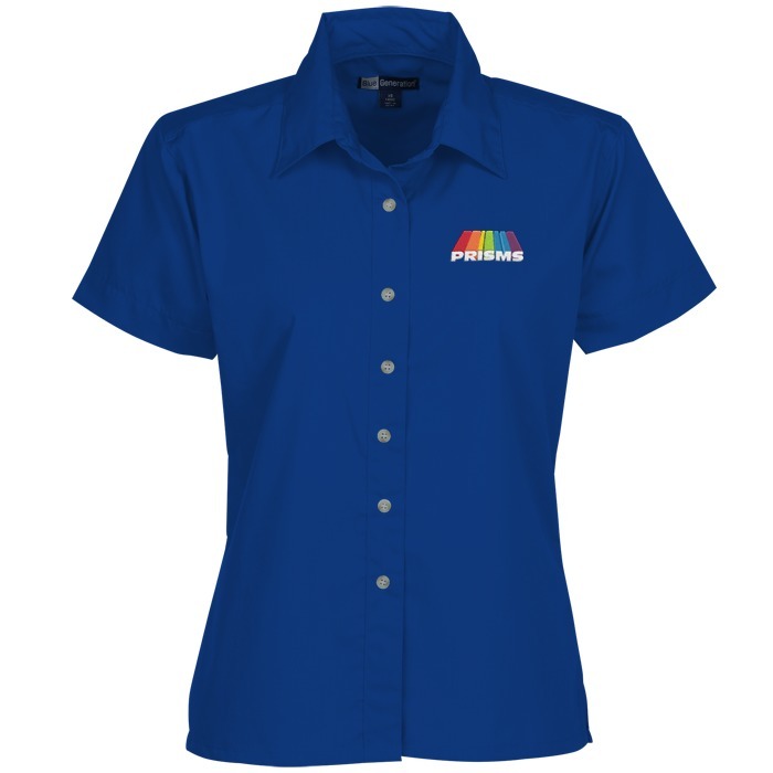 Custom Easy-Care Short Sleeve Poplin Shirt - Ladies'