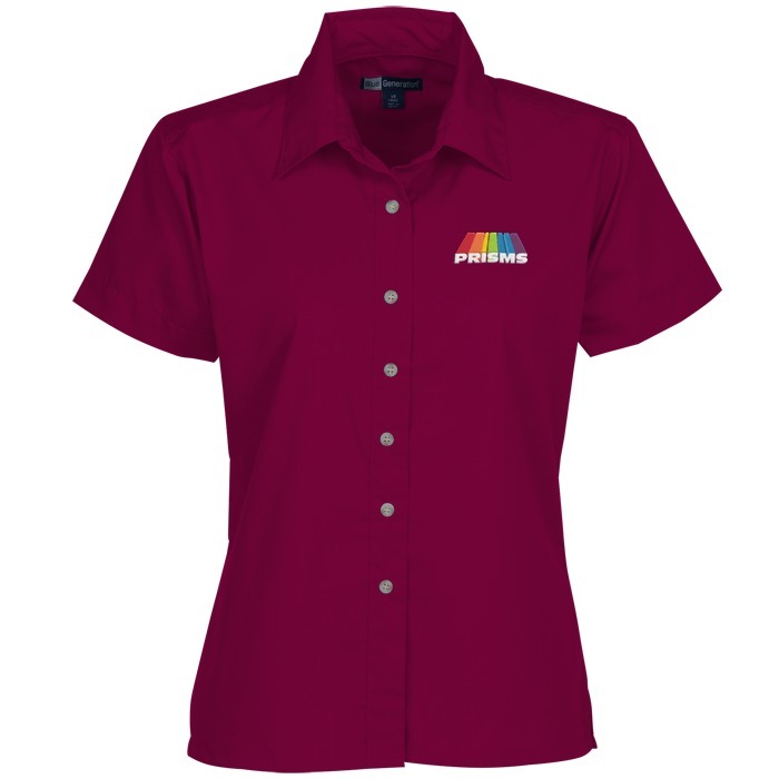 Custom Easy-Care Short Sleeve Poplin Shirt - Ladies'
