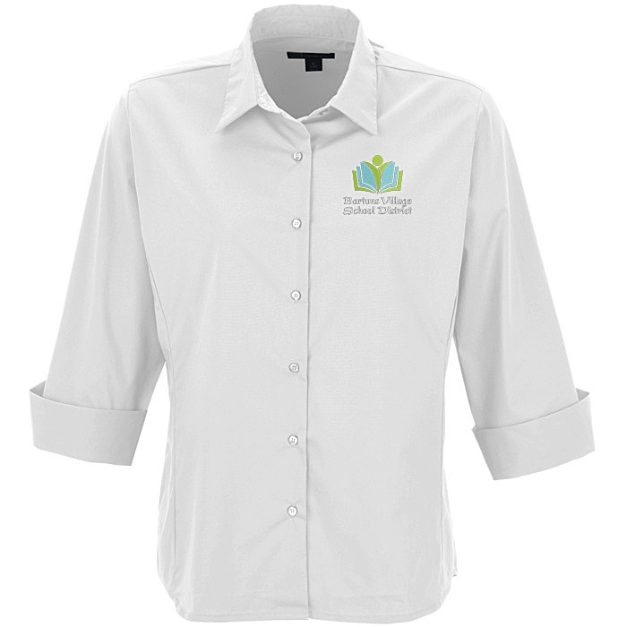Custom Easy Care 3/4 Sleeve Stretch Poplin Blouse - Ladies'