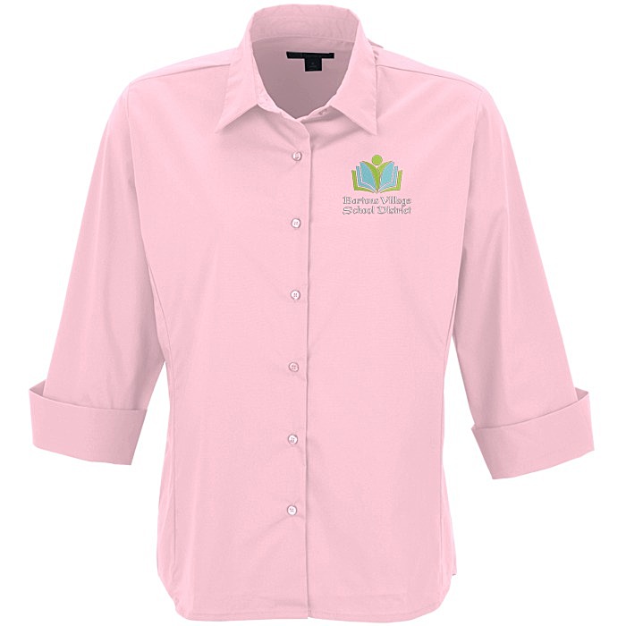 Custom Easy Care 3/4 Sleeve Stretch Poplin Blouse - Ladies'