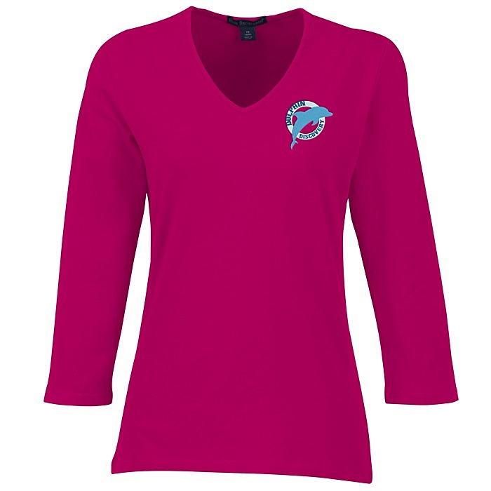 Custom Blue Generation 3/4 Sleeve Tee - Ladies'