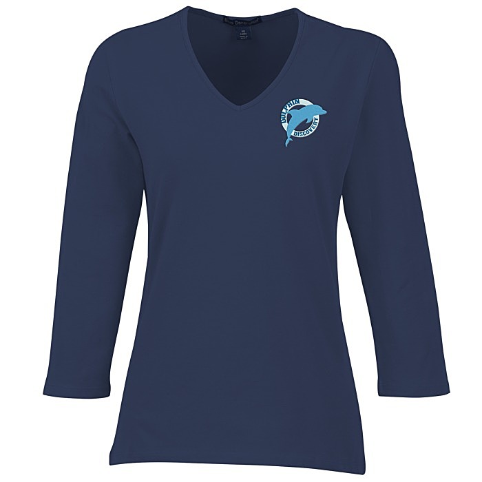 Custom Blue Generation 3/4 Sleeve Tee - Ladies'