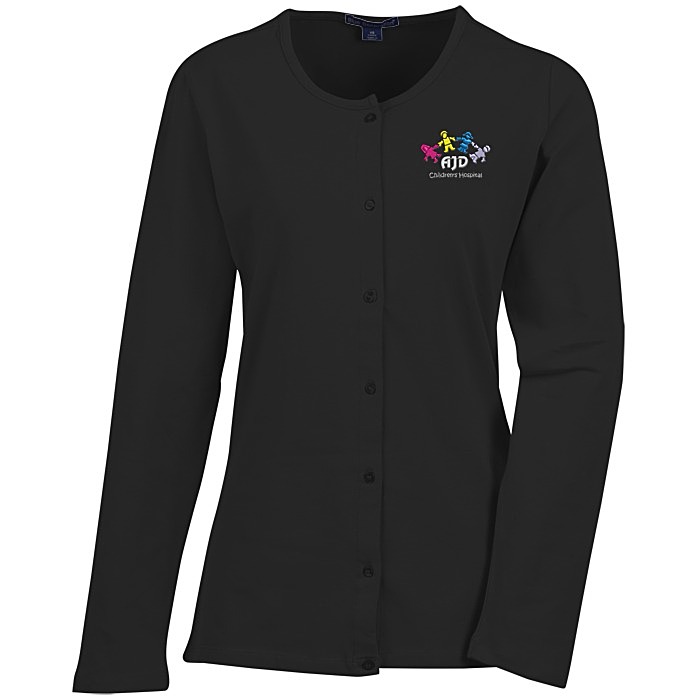 Custom Blue Generation Long Sleeve Cardigan - Ladies'