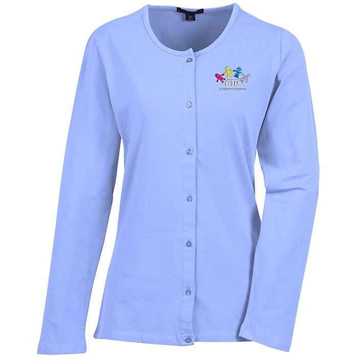Custom Blue Generation Long Sleeve Cardigan - Ladies'