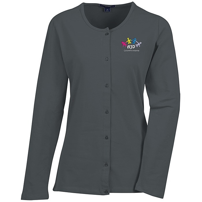 Custom Blue Generation Long Sleeve Cardigan - Ladies'