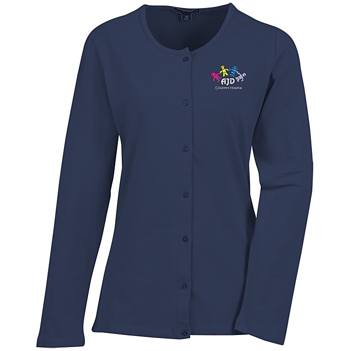 Custom Blue Generation Long Sleeve Cardigan - Ladies'