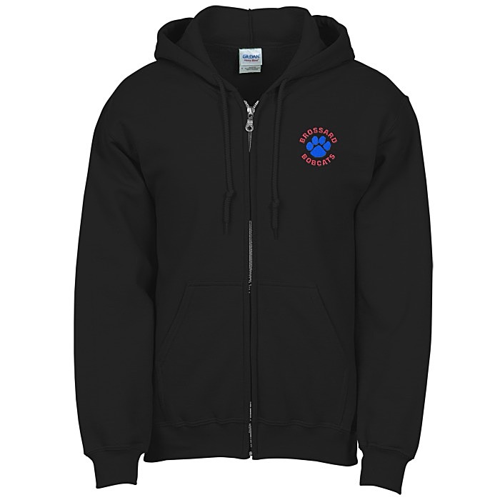 Custom Gildan 50/50 Full-Zip Hooded Sweatshirt - Embroidered