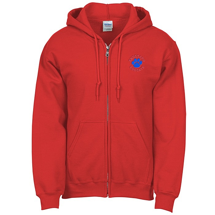 Custom Gildan 50/50 Full-Zip Hooded Sweatshirt - Embroidered