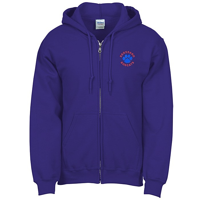 Custom Gildan 50/50 Full-Zip Hooded Sweatshirt - Embroidered
