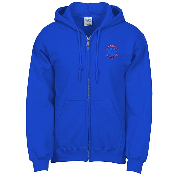 Custom Gildan 50/50 Full-Zip Hooded Sweatshirt - Embroidered