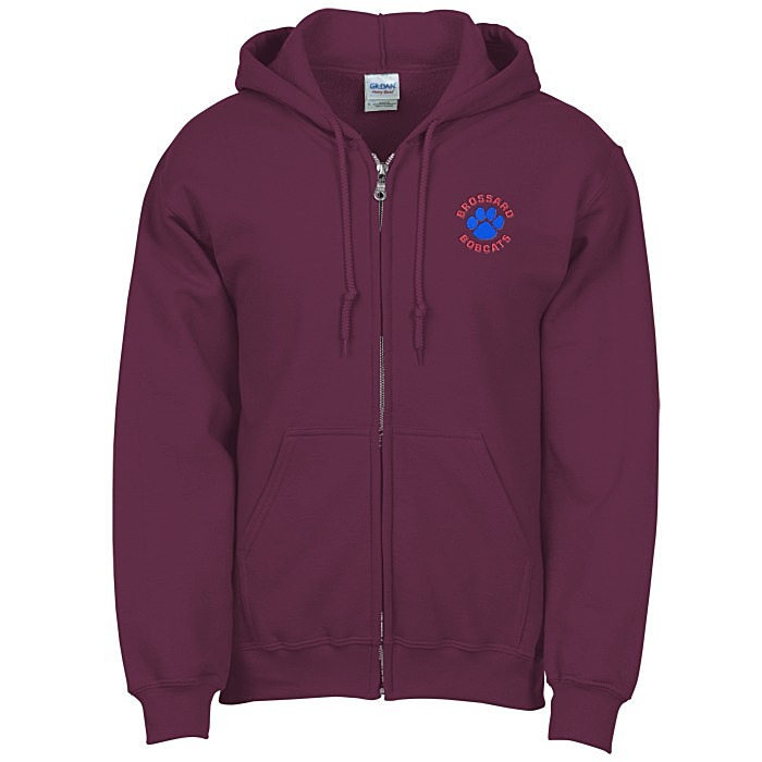 Custom Gildan 50/50 Full-Zip Hooded Sweatshirt - Embroidered