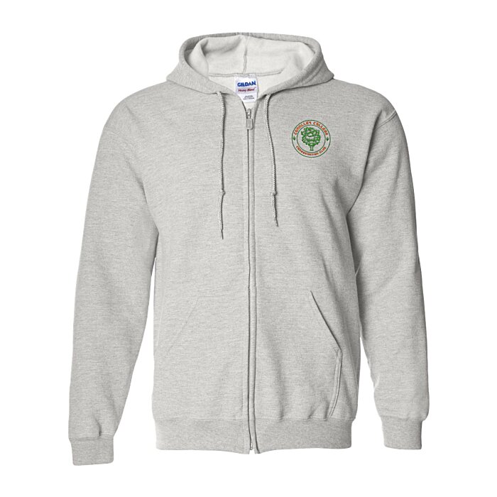 Custom Gildan 50/50 Full-Zip Hooded Sweatshirt - Embroidered