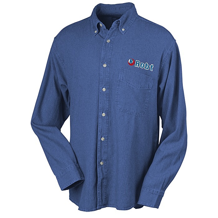 Custom Cotton Denim Shirt - Men's