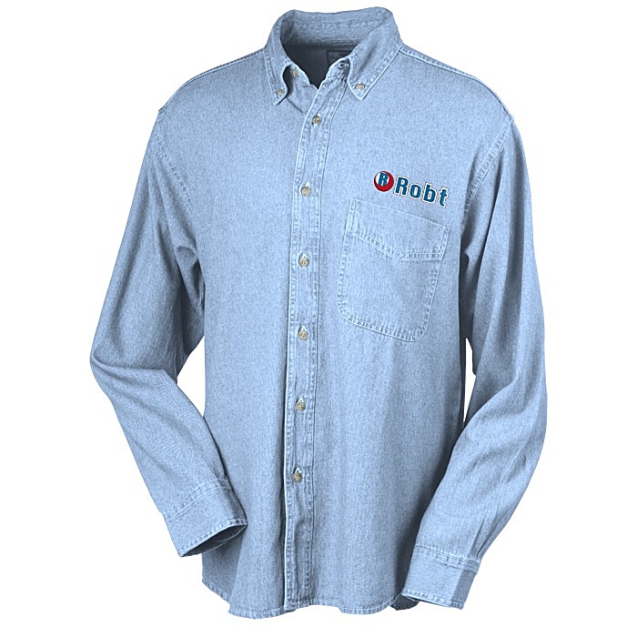 Custom Cotton Denim Shirt - Men's
