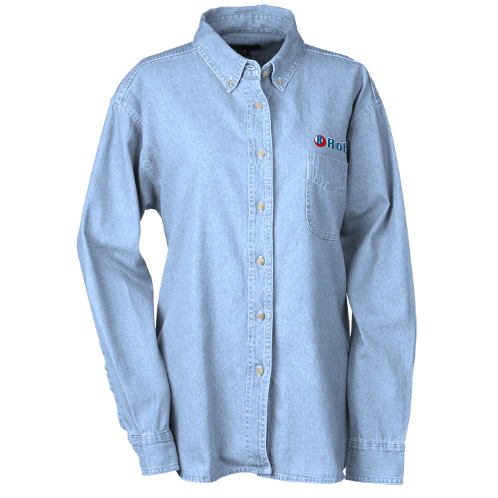 Custom Cotton Denim Shirt - Ladies'