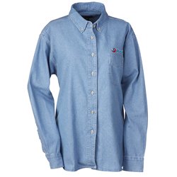 Custom Cotton Denim Shirt - Ladies'