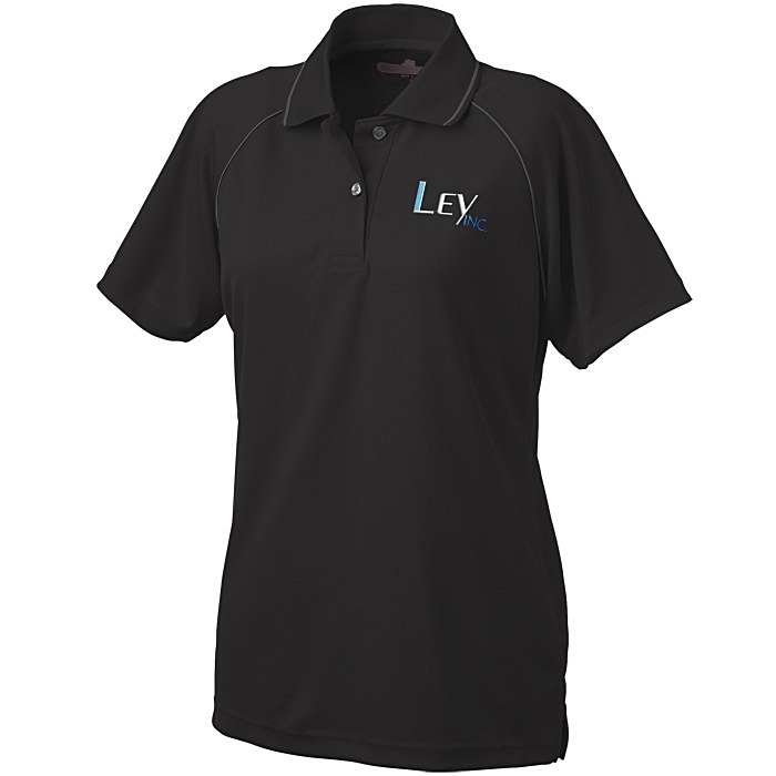 Custom Raglan Sleeve Polo with Piping - Ladies'