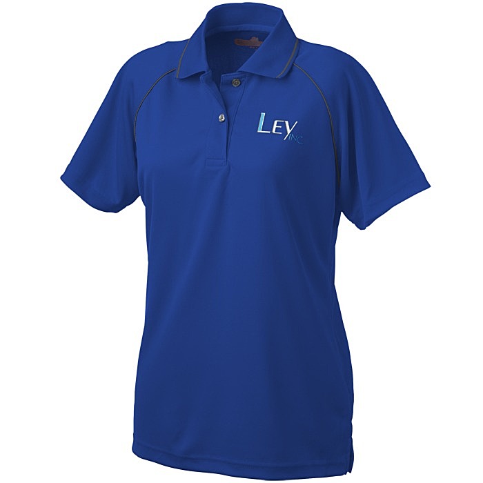 Custom Raglan Sleeve Polo with Piping - Ladies'