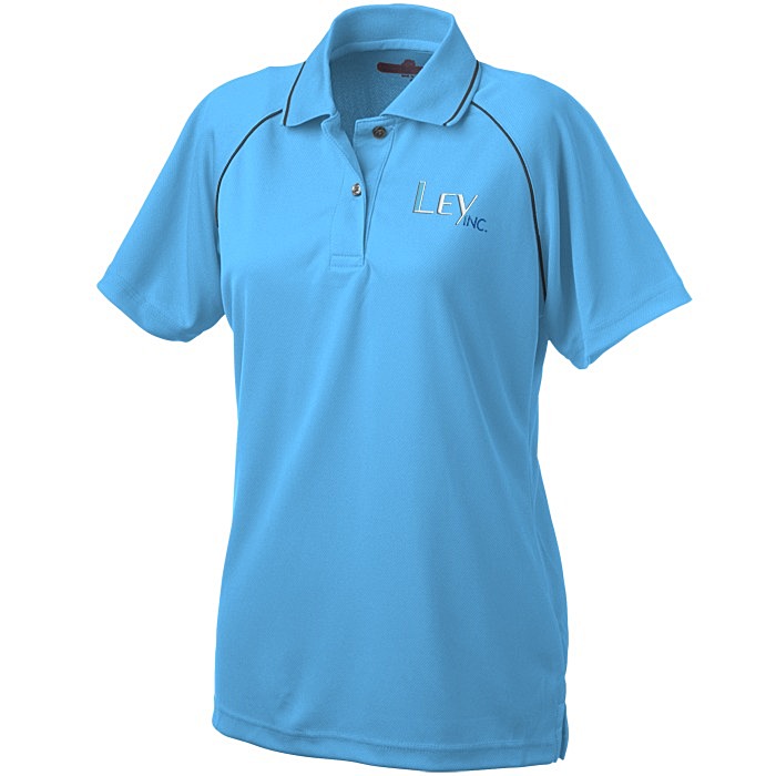 Custom Raglan Sleeve Polo with Piping - Ladies'