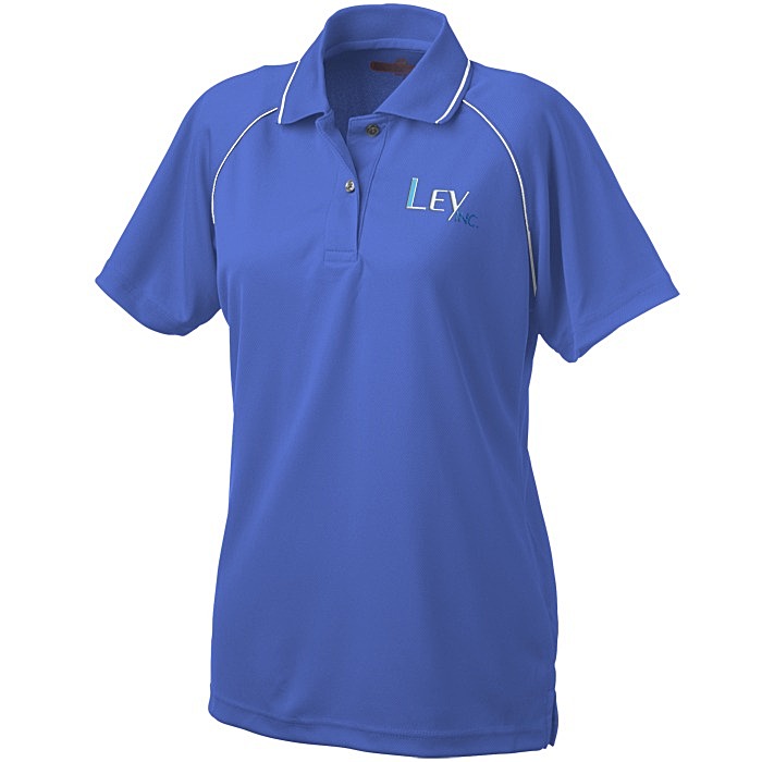 Custom Raglan Sleeve Polo with Piping - Ladies'