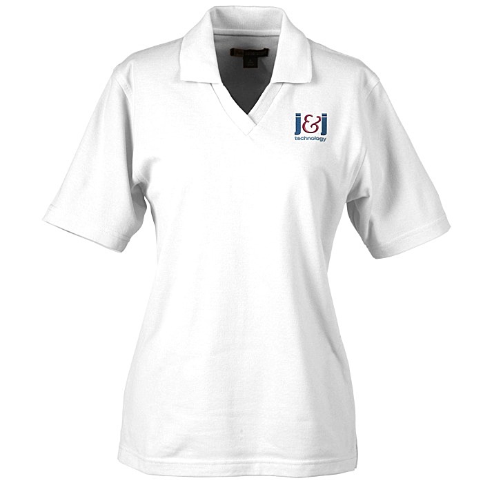 Custom Superblend Johnny Collar Pique Polo- Ladies'