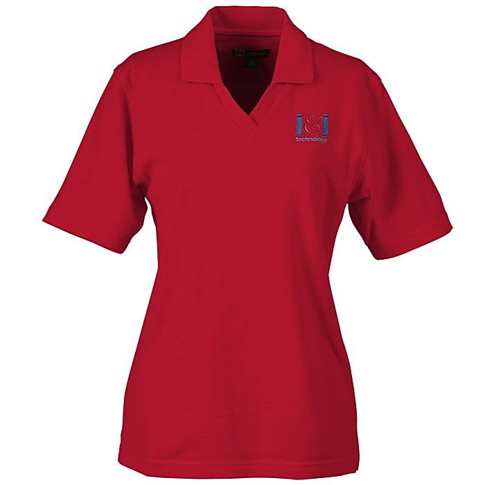 Custom Superblend Johnny Collar Pique Polo- Ladies'