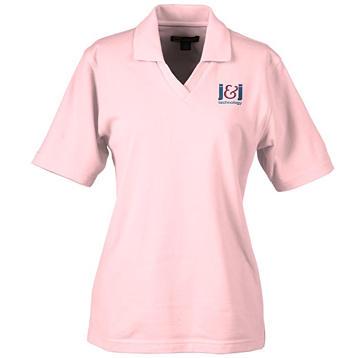 Custom Superblend Johnny Collar Pique Polo- Ladies'
