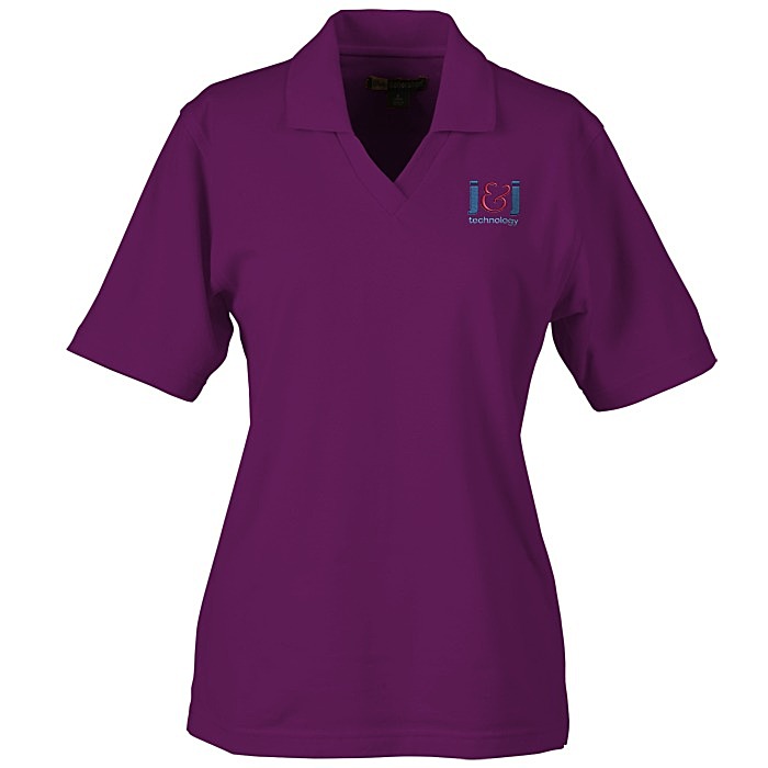 Custom Superblend Johnny Collar Pique Polo- Ladies'