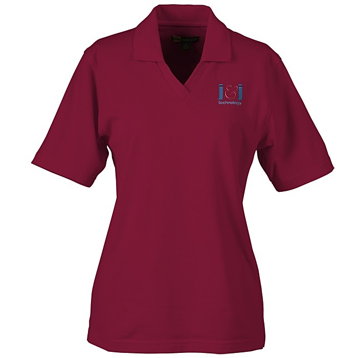 Custom Superblend Johnny Collar Pique Polo- Ladies'