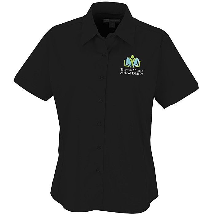 Custom Easy Care Stretch Poplin Short Sleeve Blouse - Ladies'