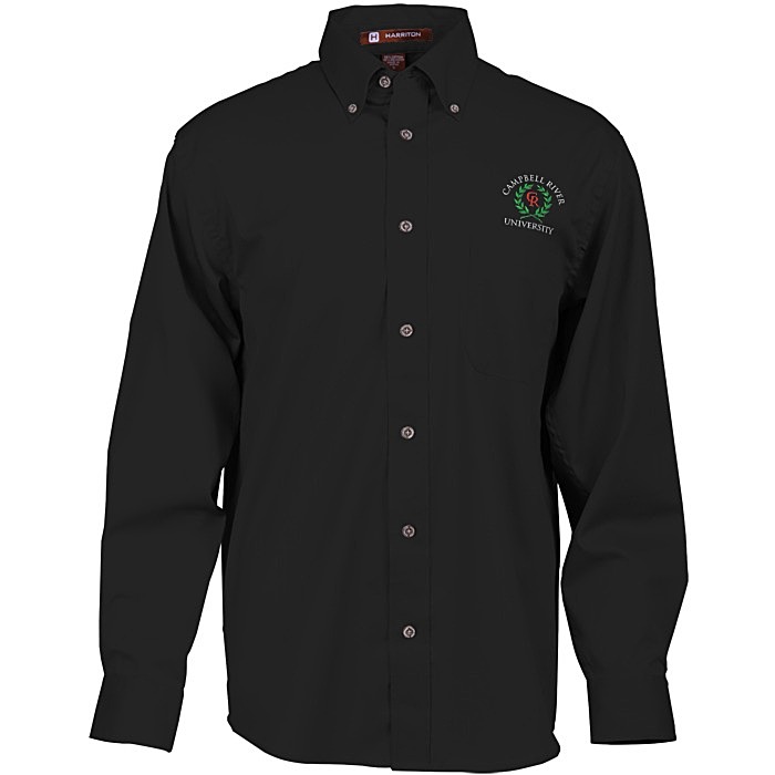Custom Harriton Twill Shirt with Stain Release - Men's