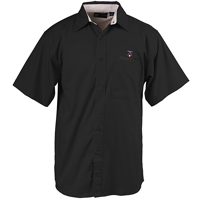 Custom Peached Fine Line Short Sleeve Twill Shirt - Men's