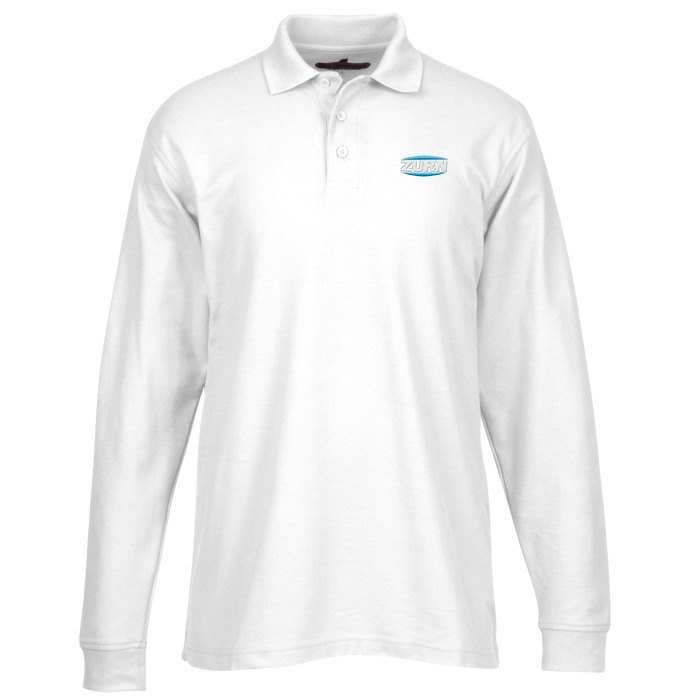 Custom Soft Touch Pique LS Sport Shirt - Men's