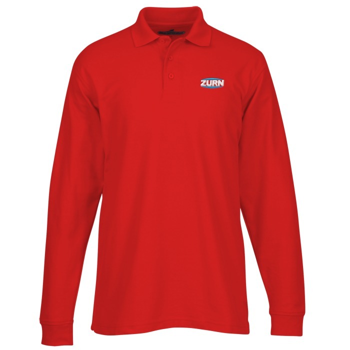 Custom Soft Touch Pique LS Sport Shirt - Men's