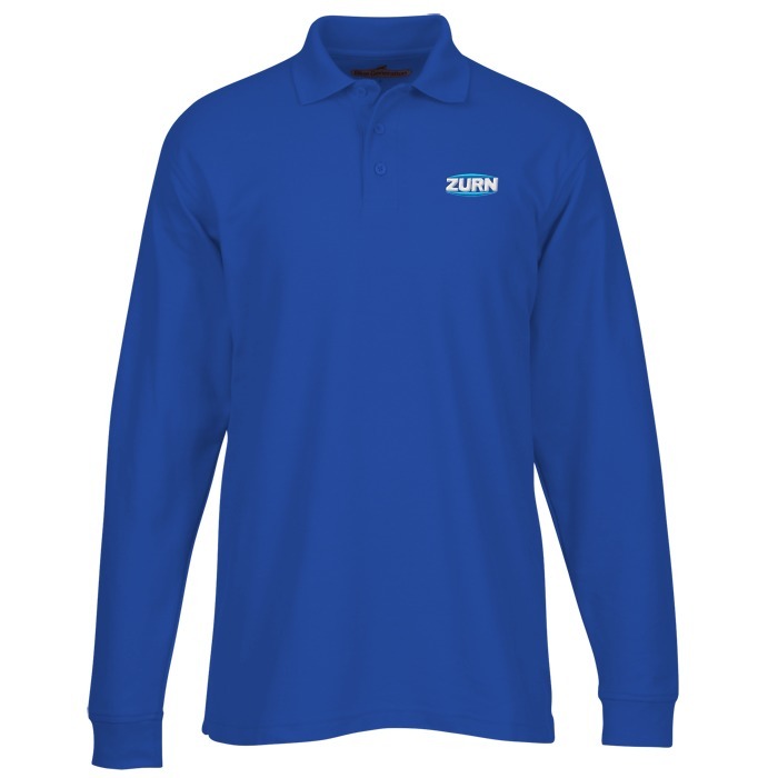 Custom Soft Touch Pique LS Sport Shirt - Men's