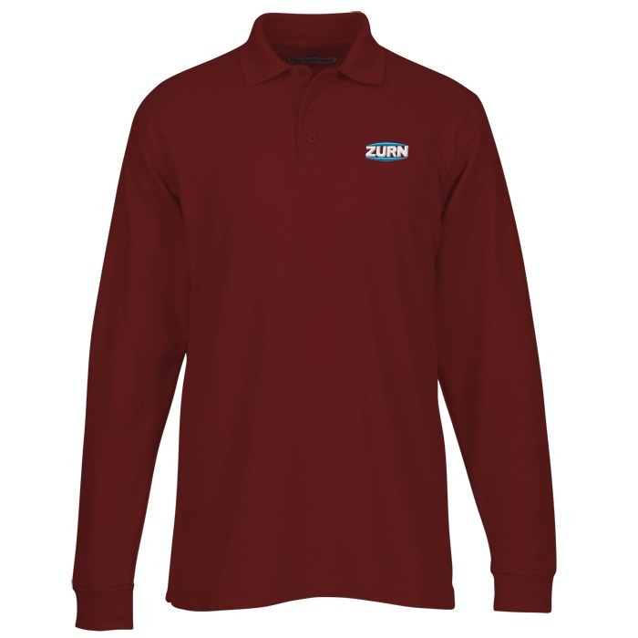 Custom Soft Touch Pique LS Sport Shirt - Men's